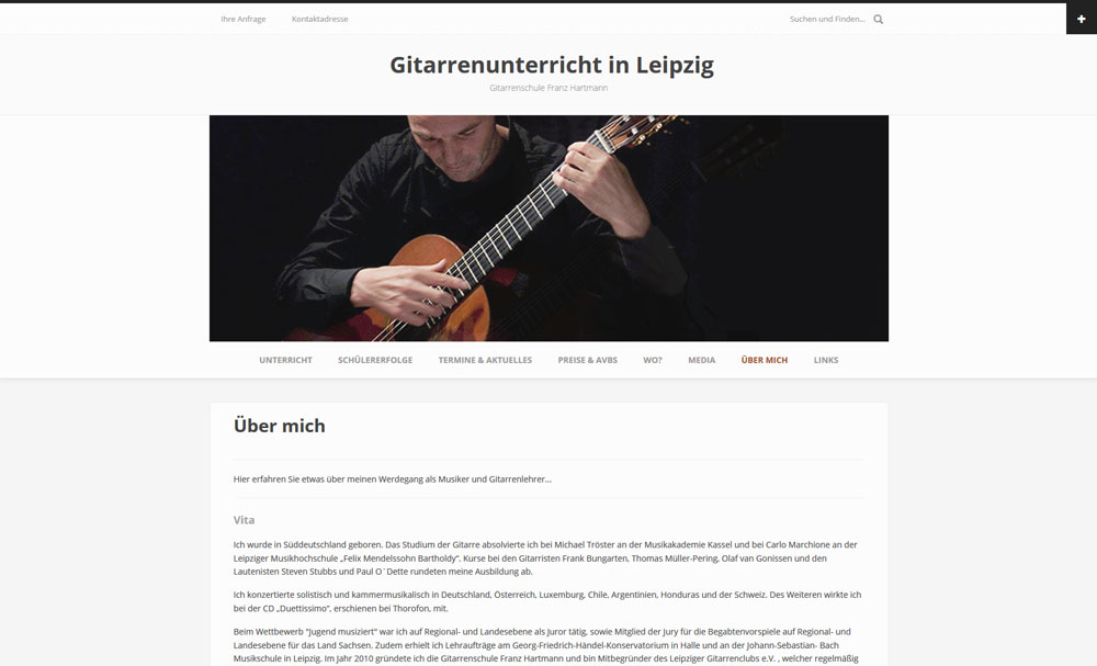 Website | Gitarrenschule Franz Hartmann, Leipzig
